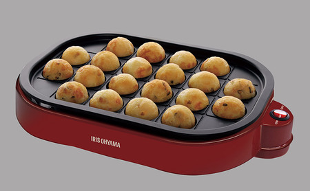 ホットプレート たこ焼き器 タコ焼き器 アイリスオーヤマ たこ焼き2WAYプレート ITY-20WA-R レッド たこ焼きプレート 平面プレート フッ素加工 家庭用 卓上 たこ焼き 20穴 丸形 丸型 調理家電 新生活 キッチン用品 食欲の秋特集 