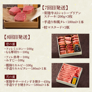8ヶ月 定期便 肉 常陸牛 Aコース 肉のイイジマ（DU-114）