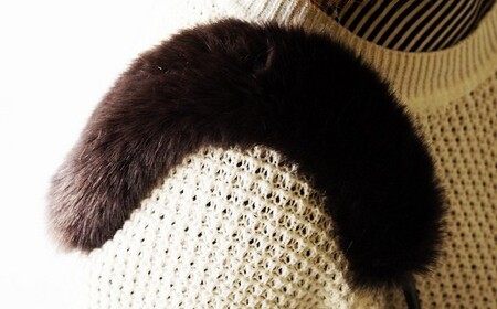 バッグの持ち手をオシャレにするファーハンドル2個セット（チャコールグレー） No.209-02