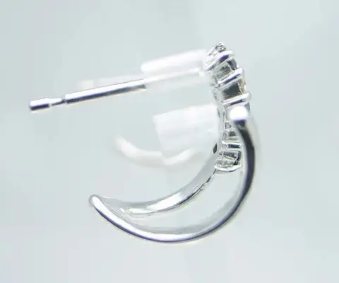 ピアス 天然 ダイヤモンド ブラック ダイヤモンド 0.14ct ペア フープ SIクラス【K18WG】P-06（KRP）G66-1412