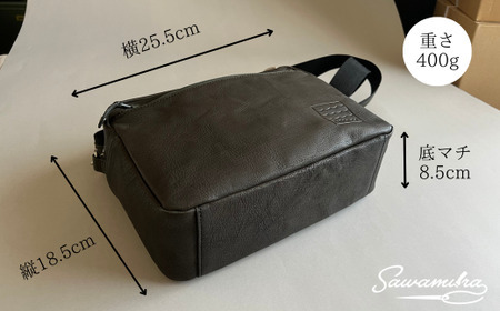 【ブラック】 箱型ショルダー ヌメゴート 山羊革 ショルダーバッグ バッグ 鞄 ショルダーバッグ プレゼント ギフト ショルダーバッグ