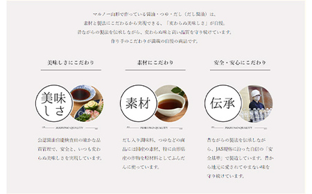 【マルノー山形】贈答用 マルノー調味料 5種 5本セット（小鯛と金頭のつゆ、だし醤油、塩麹のたれ、キムチ風海鮮みそのたれ、すき焼きのたれ） F2Y-5811