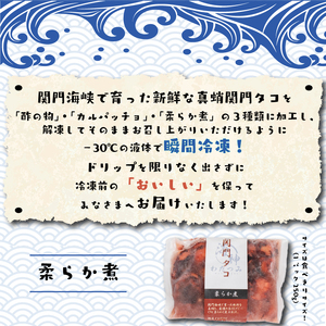 たこ 関門タコ 柔らか煮 3個セット 冷凍 たこたこ JK