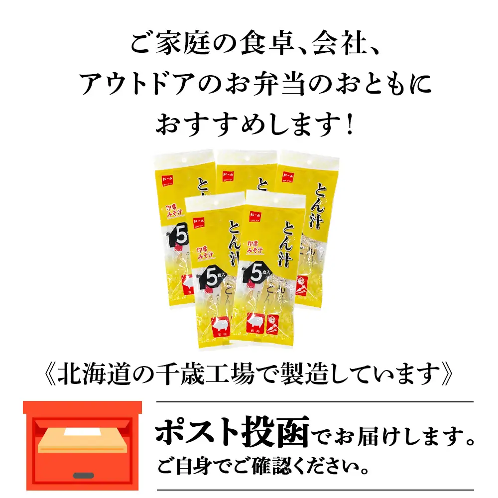 とん汁 インスタント 味噌汁 みそ汁 即席 5食入×5袋 豚汁 【紅一点】《千歳工場製造》