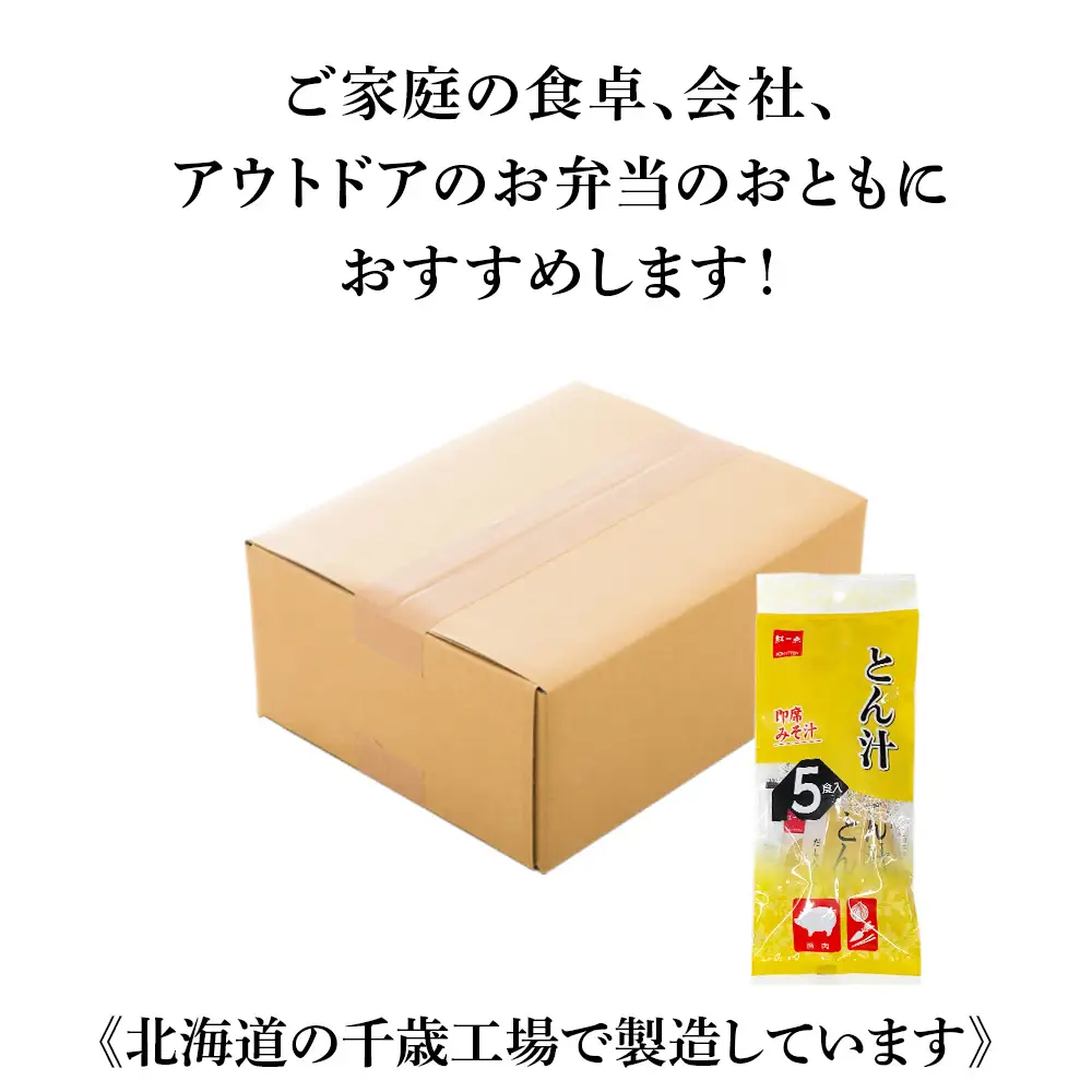 とん汁 インスタント 味噌汁 みそ汁 即席 5食入×24袋 豚汁 【紅一点】《千歳工場製造》