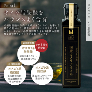 【3か月定期便】熱で壊れにくいオメガ3！大山崎油座商店のカメリナオイル 130g 1本 [h283]