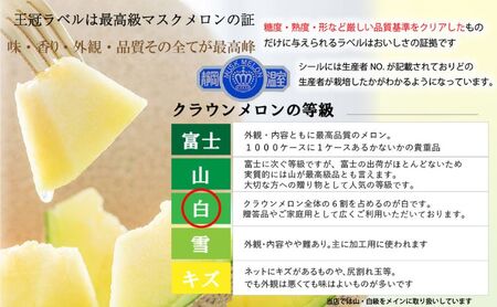 クラウンメロン【並(白等級)】特大玉(1.5kg前後)3玉入り 果物 メロン青肉 フルーツ デザート 高級メロンブランド 高級メロン ブランドメロン 