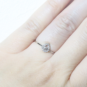 プラチナ しずく取り巻きダイヤモンドリング 0.12ct　指輪  リング ジュエリー アクセサリー ダイヤモンド PT900 プラチナ ダイヤ 0.12ct カラット プラチナ900 天然 ダイヤモンド レディース ファッション 宝飾 ジュエリー アクセサリー 山梨県 甲斐市 BQ-76