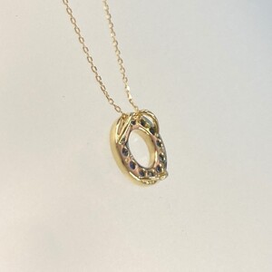 K18YG　サファイヤサークルペンダント　K05119-H