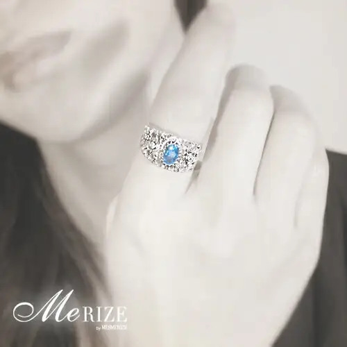 指輪 天然 アクアマリン 0.7ct 大粒 透かし柄 SIクラス【K18WG】MartineマルチーヌII r-251（KRP）O4-1410