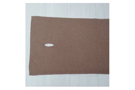 E1404国産カシミヤ糸使用国内生産カシミヤ１００％ショートマフラー（キャメル）