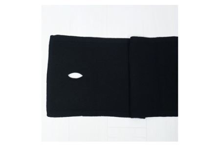 E1406国産カシミヤ糸使用国内生産カシミヤ１００％ショートマフラー（ブラック）