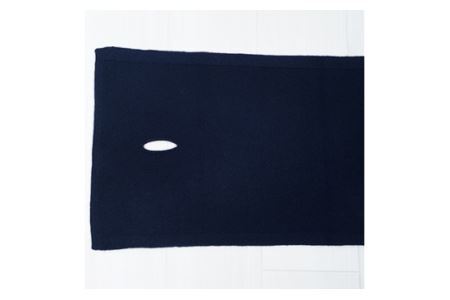 E1411国産カシミヤ糸使用国内生産カシミヤ１００％ショートマフラー（ネイビー）