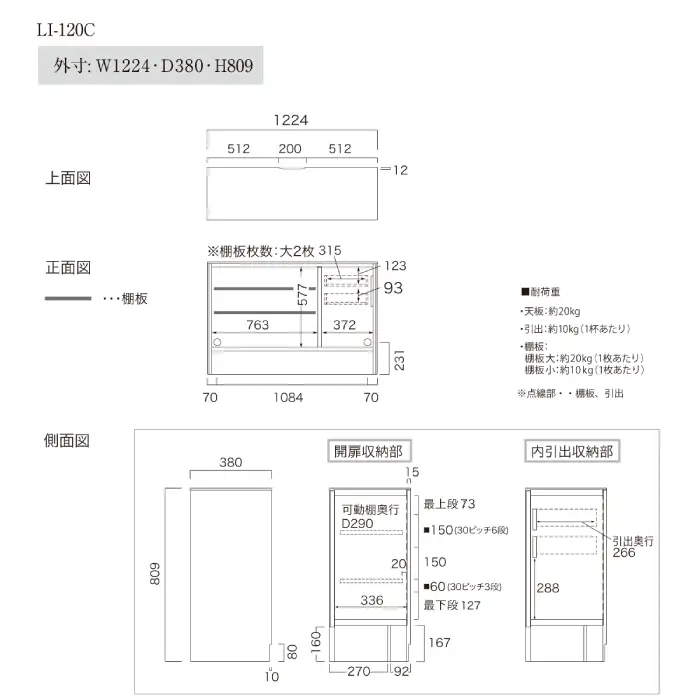 サイドボードLI－120C [No.929]