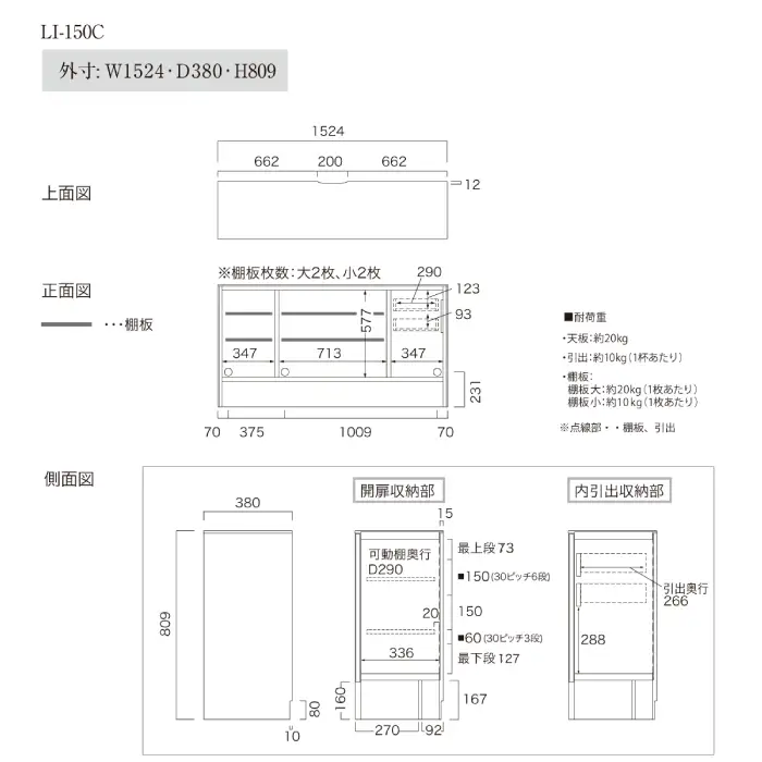 サイドボードLI－150C [No.932]