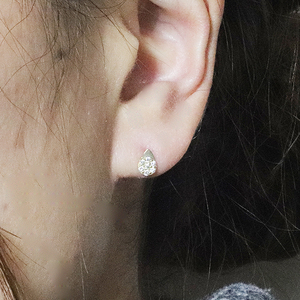 K18 しずくダイヤモンドピアス 0.14ct　ピアス ジュエリー アクセサリー K18 イエローゴールド ホワイトゴールド ピンクゴールド レディース ダイヤ0.07ct×2 カラット ダイヤモンド 山梨県 甲斐市 BQ-111