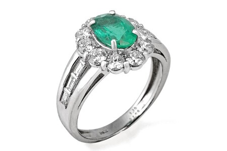 【ふるなび限定】【一点もの】エメラルド（1.10ct）ダイヤモンドプラチナリング　R91　K05147-H　FN-Limited-SP