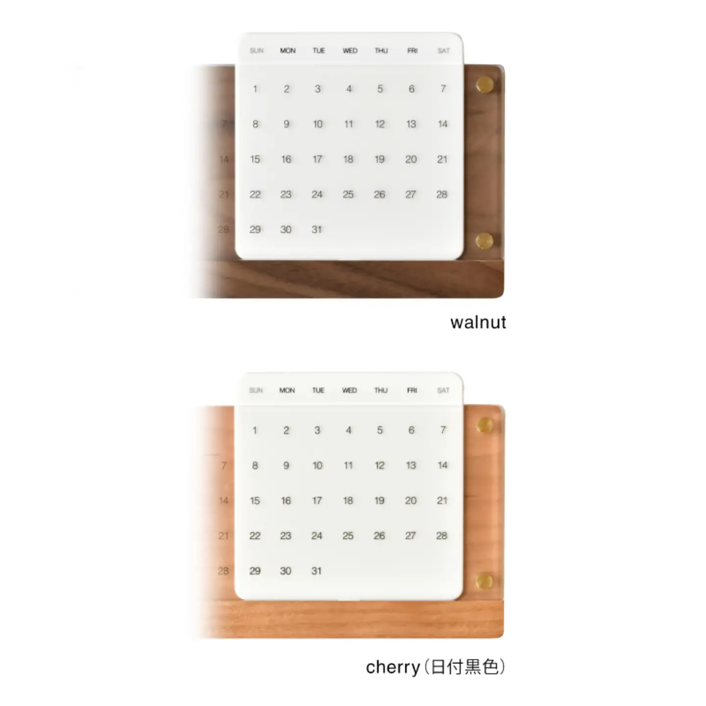 【Hacoa】木の経年変化を楽しむ卓上万年カレンダー ウォールナット 「Desk Calendar Eternal」