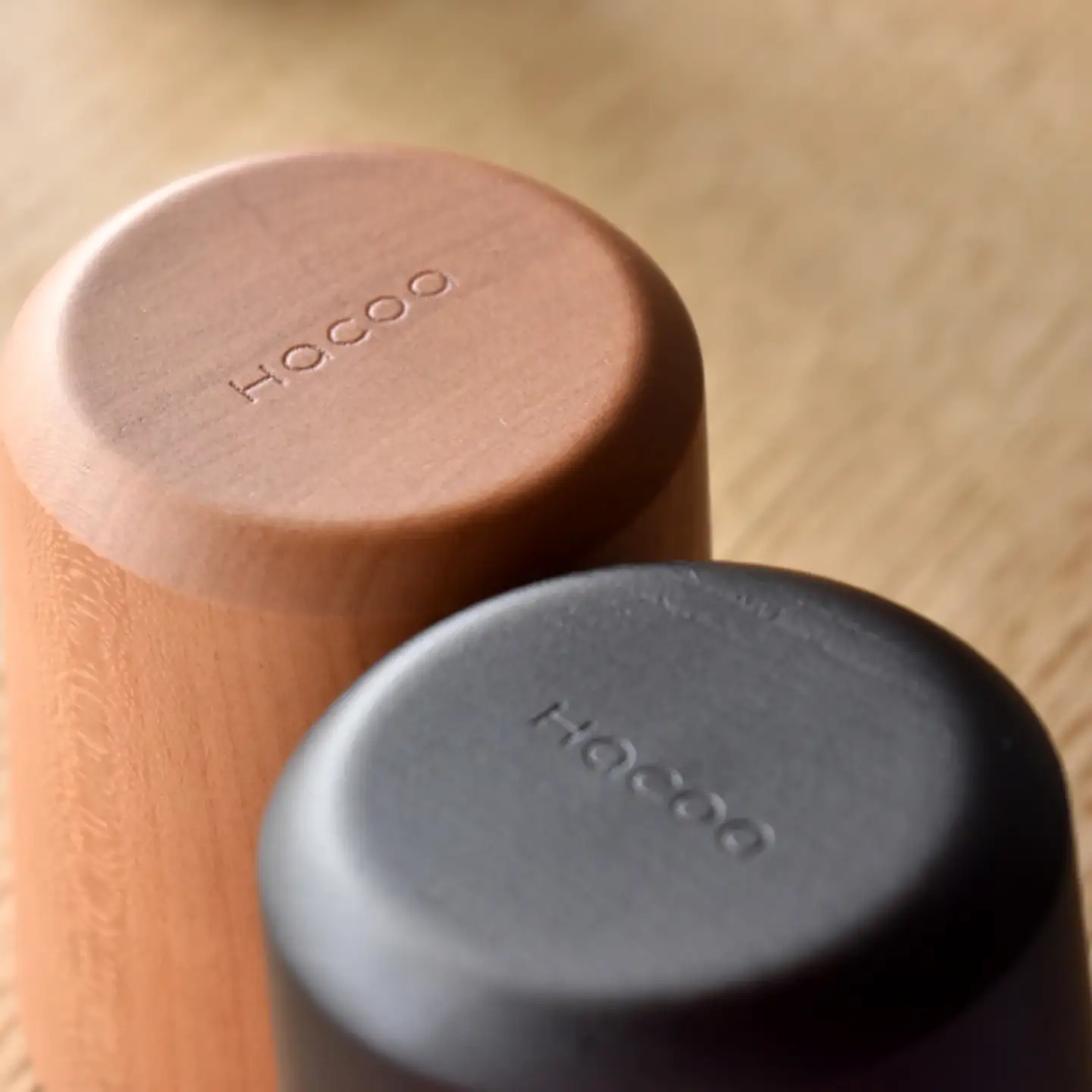 【Hacoa】食卓に温もりを添える天然木チェリーのコップ ダークブラウン「Wooden Cup」