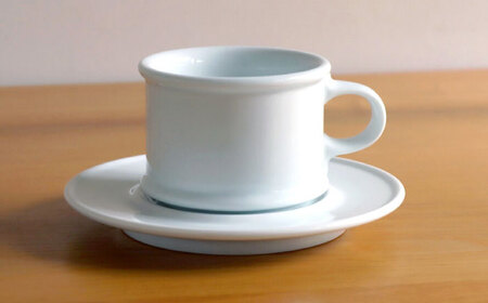 【白山陶器】【H型シリーズ】コーヒーカップ＆ソーサー 白磁 2客セット【波佐見焼】[TA198]