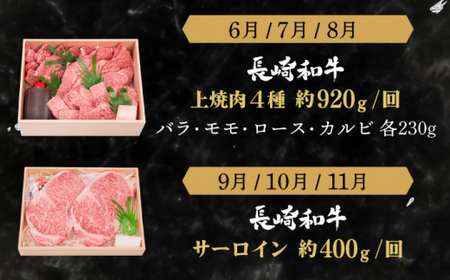 【全12回定期便】異なる調理法でお肉楽しむ 長崎和牛 食べ比べ セット 総計約8.4kg【株式会社 OGAWA】[QBI008]