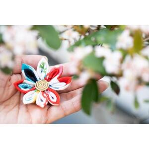 ピンセット要らずのつまみ細工キット「花いろは×堺注染」4本セット