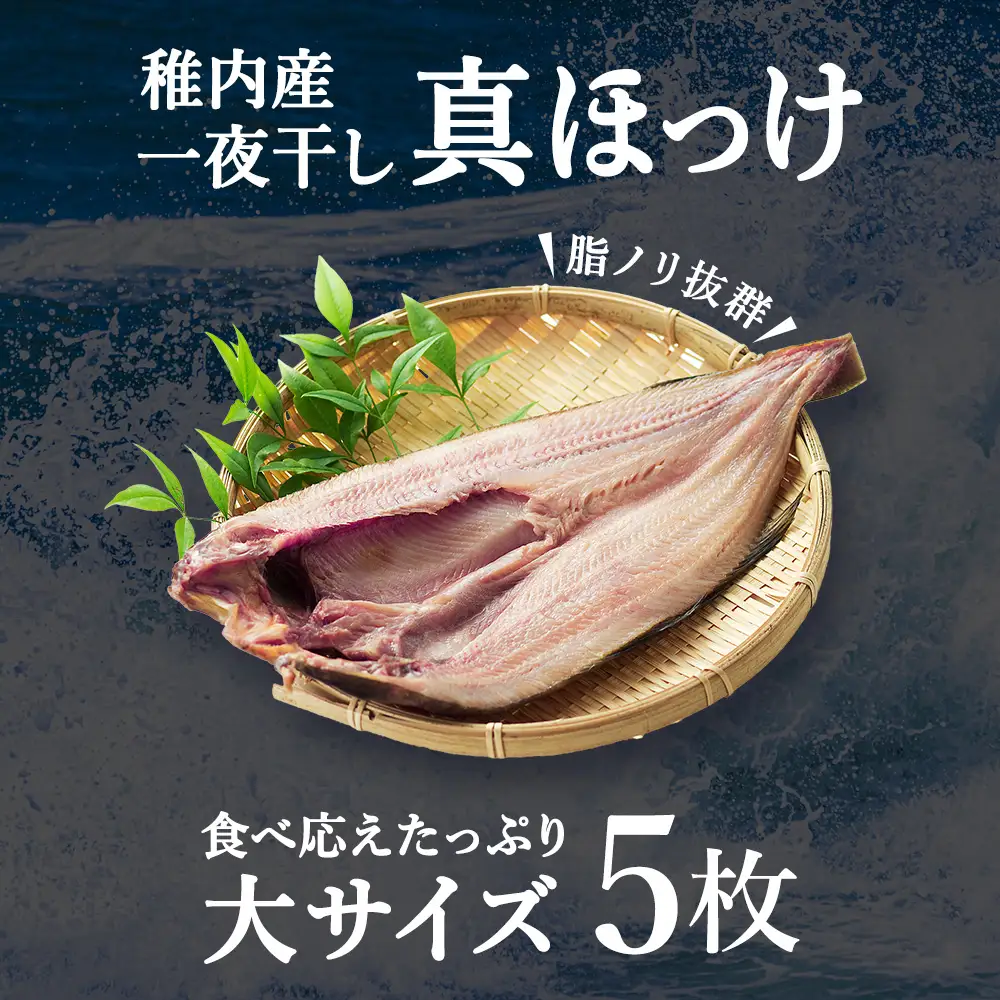 稚内産一夜干し真ほっけサイズ大5枚【配送不可地域：離島・沖縄県】
