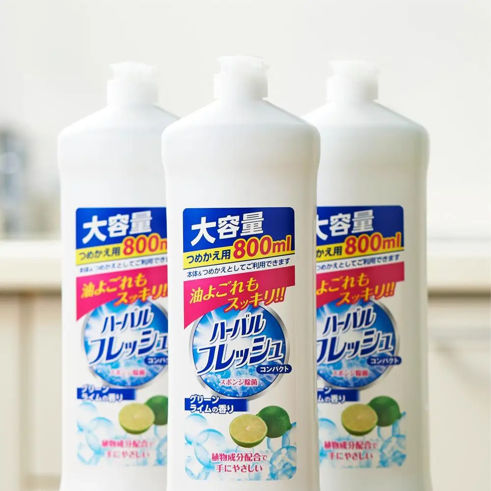 【ミツエイ】食器洗剤 ハーバルフレッシュコンパクト　グリーンライム(詰替) 800ml×12本 洗剤
