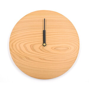 Wooden clock 木の時計（秋田杉） インテリア シンプル 丸型 掛け時計 木のぬくもり ナチュラル リビング 寝室 店舗 お店  ドットタイプ