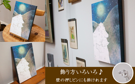 江リコの絵　飾るを楽しむパネル/A4サイズ No.70（クマ）【アートパネル インテリア 壁掛け おしゃれ かわいい パネル デジタル画 プリント 画家 アート 動物 熊 クマ リビング 子ども部屋 ギフト 贈り物 ご自宅用 島根県 安来市】