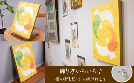 江リコの絵　飾るを楽しむパネル/A4サイズ No.504（縁結び）【アートパネル インテリア 壁掛け おしゃれ かわいい パネル デジタル画 プリント 画家 アート リビング 子ども部屋 ギフト 贈り物 ご自宅用 島根県 安来市】