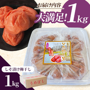 大粒 たっぷり浸かったしそ漬け梅 1kg×1パック 塩分10％ / お歳暮 紀州南高梅 訳ありでない 梅干 うめぼし 南高梅 しそ梅 シソ 紫蘇 国産 梅 うめ ウメ ご飯 和歌山県 田辺市 前田農園 お中元 お歳暮 贈答用 【mae003-2】 