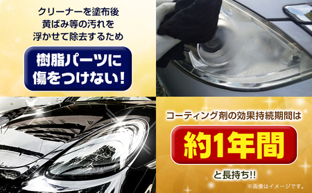 ヘッドライトクリーナー手磨きセット(研磨剤、コーティング剤) 