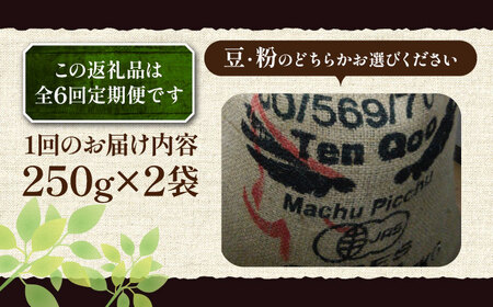 【全6回定期便】ペルーコーヒー 浅煎り 250g×2[VAS204]珈琲 コーヒー 有機