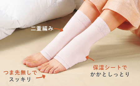 靴下 足うら美人 おやすみサポーター （22〜27cm）【ピンク】履くだけでかかとケア