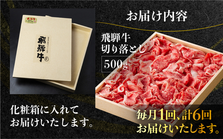 《定期便》全6回 飛騨牛 切り落とし 500g 訳あり 飛騨牛 [S713]