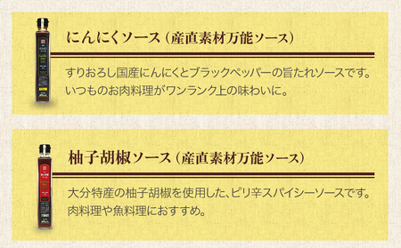 蔵工房・二反田醤油 B2.お選び 2点セット | 調味料 ドレッシング 柚子胡椒 大葉 瀬戸内レモン 大分味一ねぎソースドレ にんにくソース 柚子胡椒ソース 生姜ソース ノンオイル 万能ソース 選べる 2点 セット 大分県 中津市