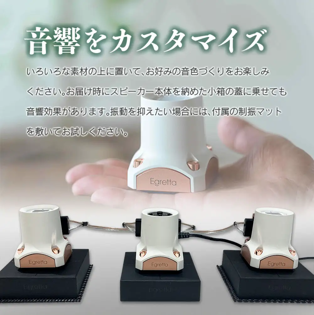 スピーカー デスクトップ 超小型 オーディオ Egretta ハイルドライバー搭載デスクトップ振動スピーカー OCT BEAT アンプセット　OE025_013