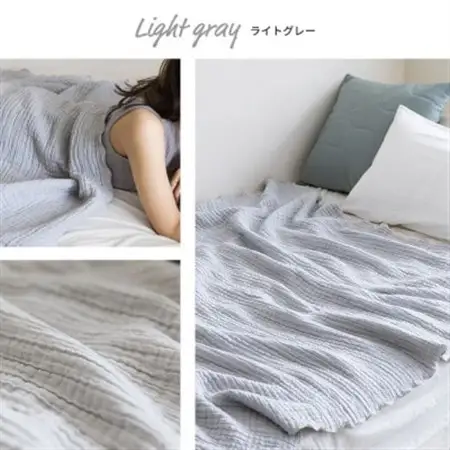 空気を重ねたガーゼ織ケット 130×190cm  ライトグレー_雑貨・日用品 タオルケット 寝具   雑貨・日用品  寝具 _【1488377】