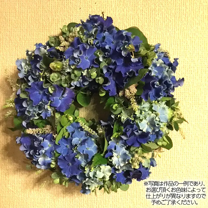 生花から楽しむドライフラワーリース【季節の草花 ピンク系】 No.479-02