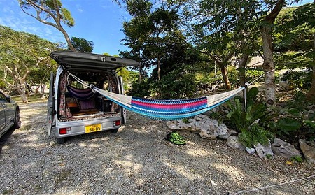 キャンプ  方舟ベッドハンモック　「オキナワンブルー」 「桜」 