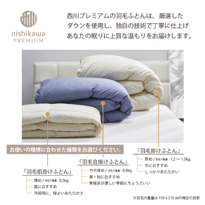 【 nishikawa / 西川 】 羽毛 肌掛け ふとん / ポーランドホワイトグース90％ / 0.3kg / シングル 【P310W】 羽毛布団 ふとん