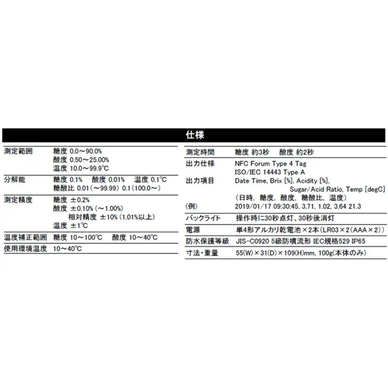 糖酸度計 PAL-BX|ACID121（日本酒）【11218-0742】