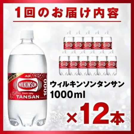 【毎月定期便】【3か月お届け】ウィルキンソン タンサン 1000ml【12本入】アサヒ飲料全3回【4050116】