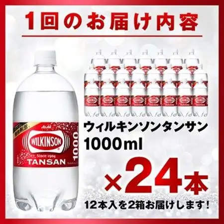 【毎月定期便】【3か月お届け】ウィルキンソン タンサン 1000ml【12本入】2箱 アサヒ全3回【4050128】