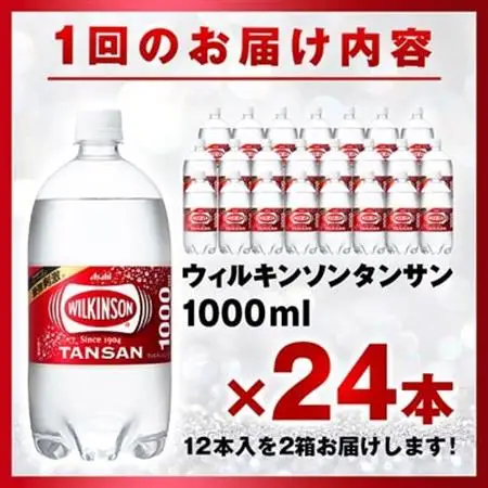 【毎月定期便】【12か月お届け】ウィルキンソン タンサン1000ml【12本入】2箱 アサヒ全12回【4050130】