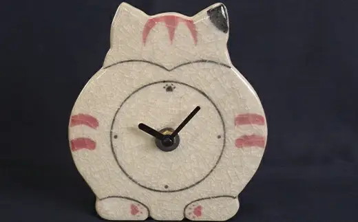65P6639 ねこうしろ姿置き時計