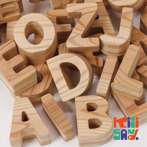 【フルセット26個入り】木製アルファベット（A~Z各1個ずつ）英字 英語 知育玩具 おもちゃ SDGs 木 Kiiisand. CLT 無塗料 鳥取CLT