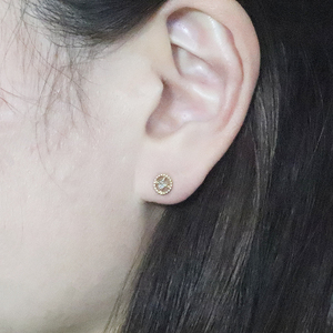 K18 スクエアダイヤモンドピアス（ミル玉） ピアス K18 イエローゴールド ピンクゴールド ダイヤモンド ダイヤ0.04ct×2 カラット 天然ダイヤモンド ジュエリー アクセサリー 山梨県 甲斐市 BQ-129