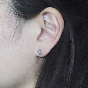 プラチナ スクエアダイヤモンドピアス（ミル玉）ピアス PT900 プラチナ ダイヤモンド ダイヤ0.04ct×2 カラット 天然ダイヤモンド ジュエリー アクセサリー 山梨県 甲斐市 BQ-130